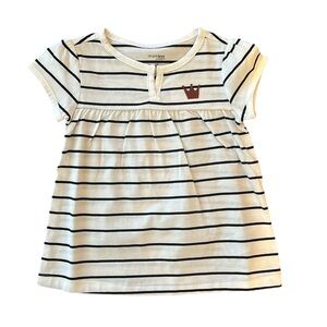 NWOT White with Stripes Short Sleeved Shirt 2T